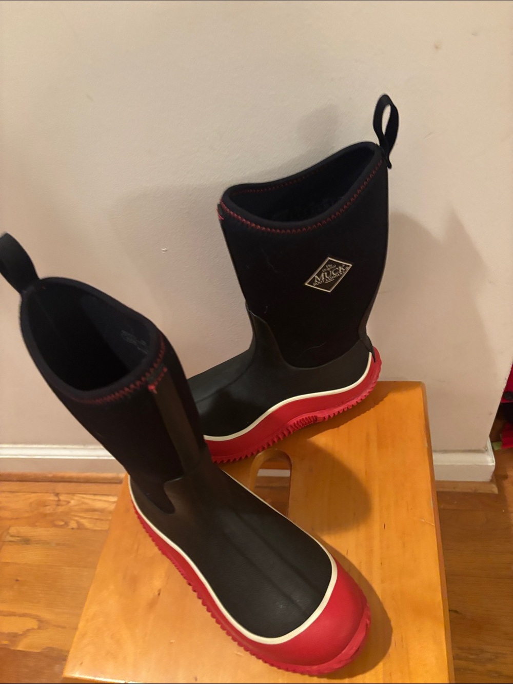 Muck Boots Kids Black and Red Waterproof Rain & Snow Boot